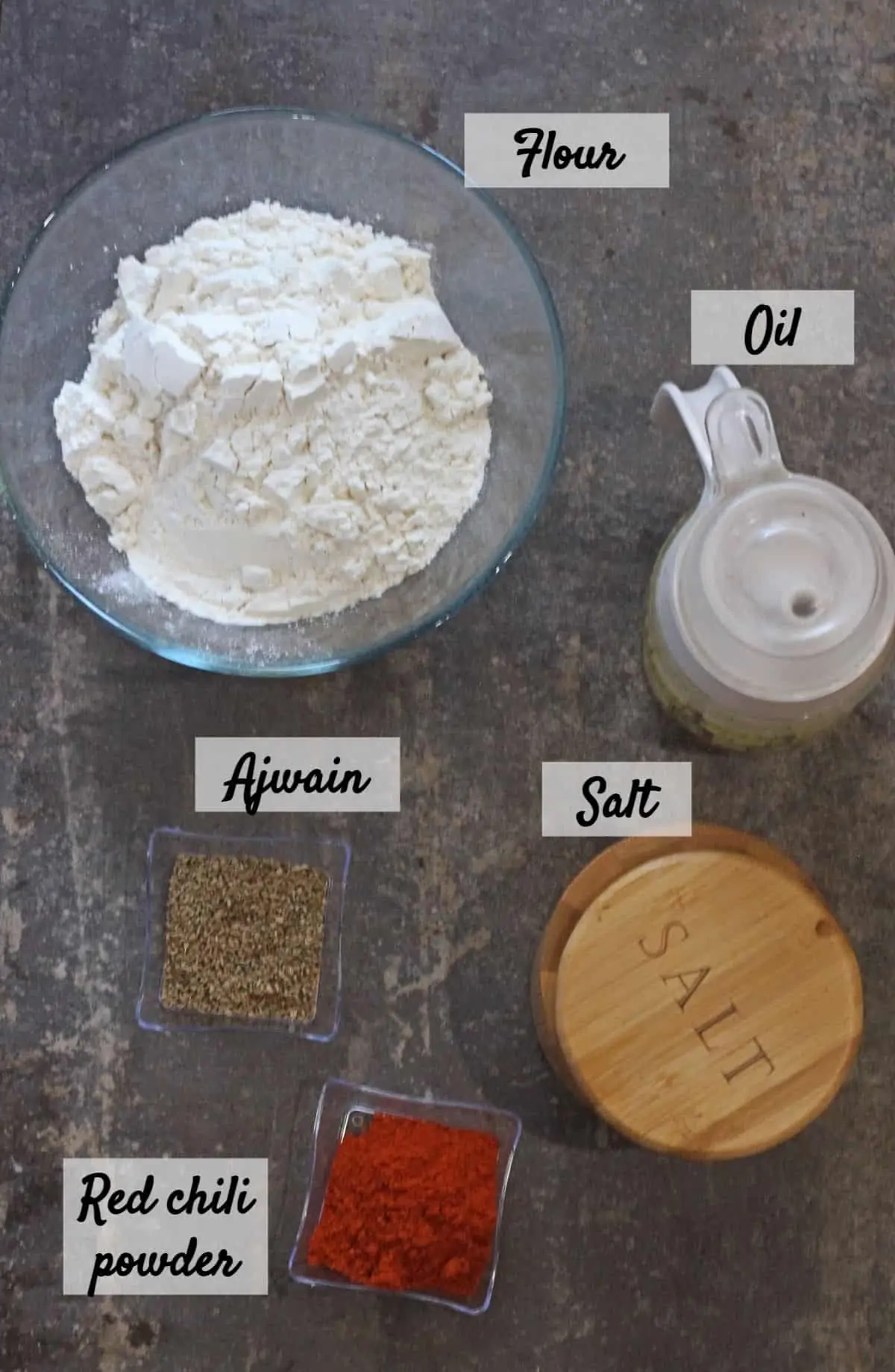 Ingredients needed to make maida diamond biscuit