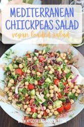 chickpeas salad in a bowl with text