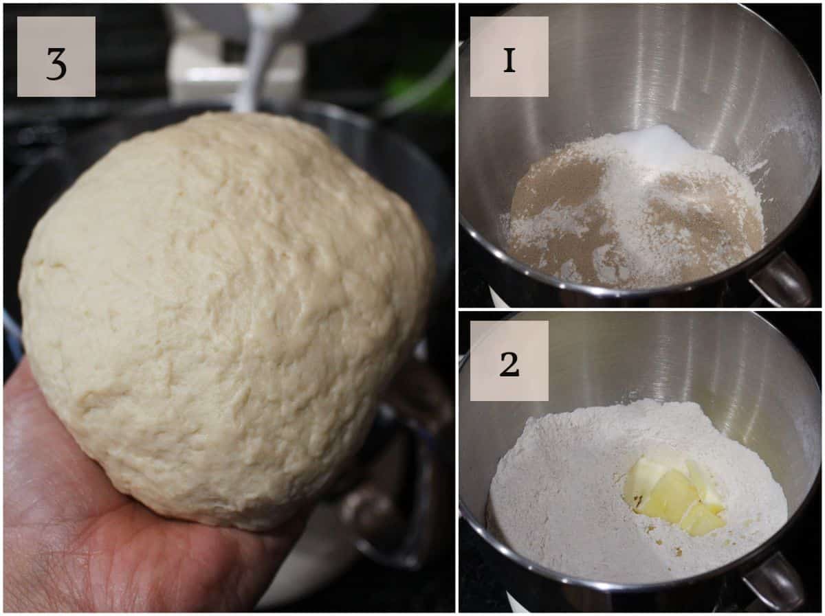 step by step pictures for making dough for bread