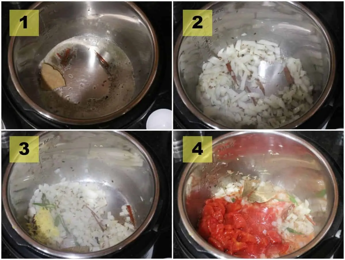 sauteing spices, onions and tomatoes in an instant pot