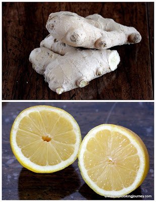 Fresh lemon and ginger.