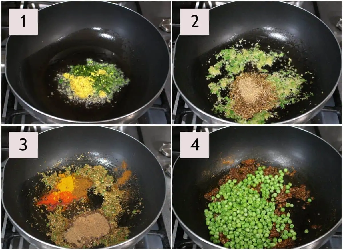process shot to make potato filling for samosa