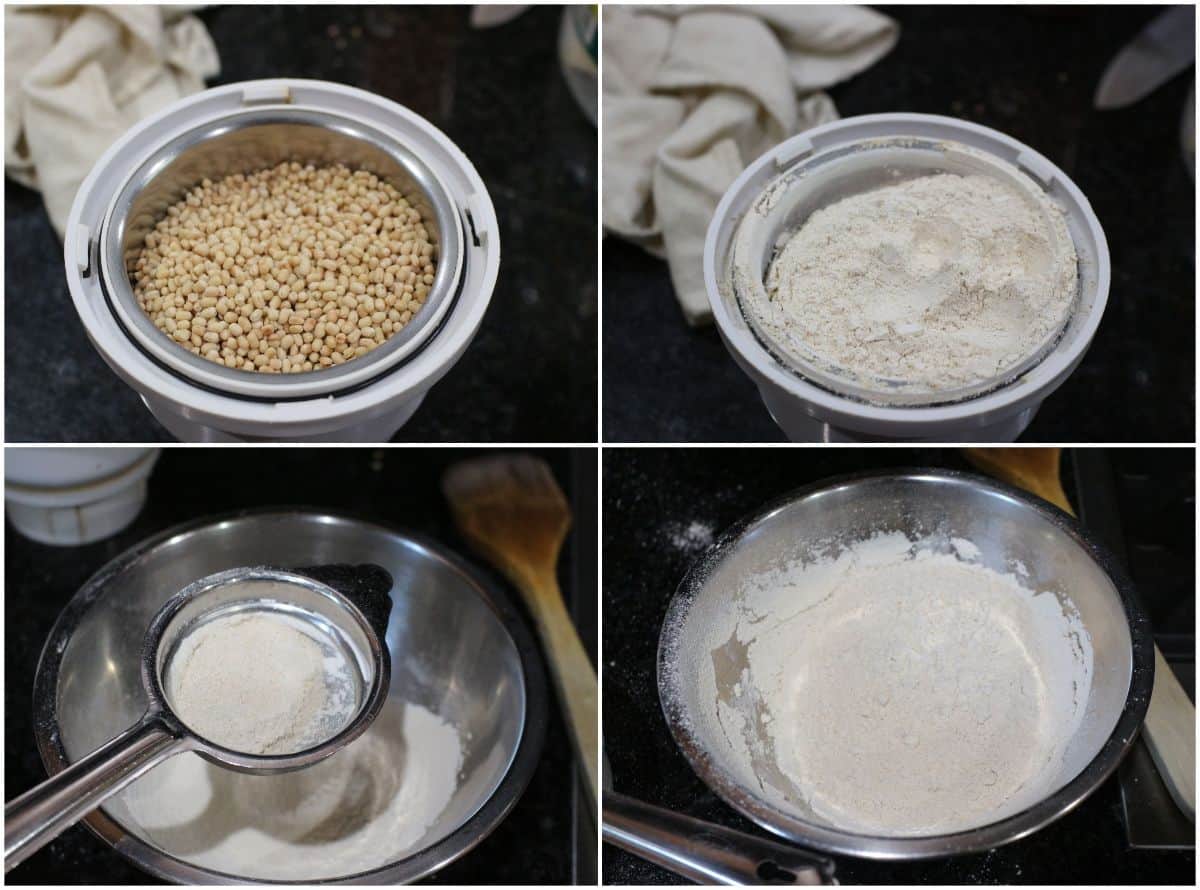 process shot to make urad dal flour