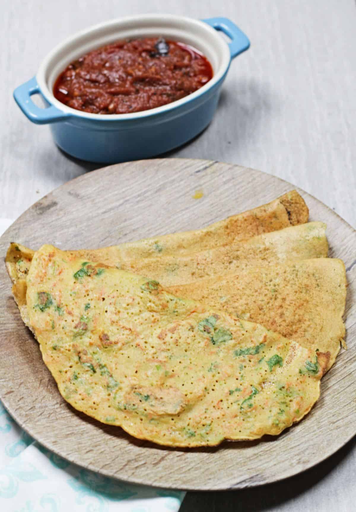 moong dal chilla with chutney