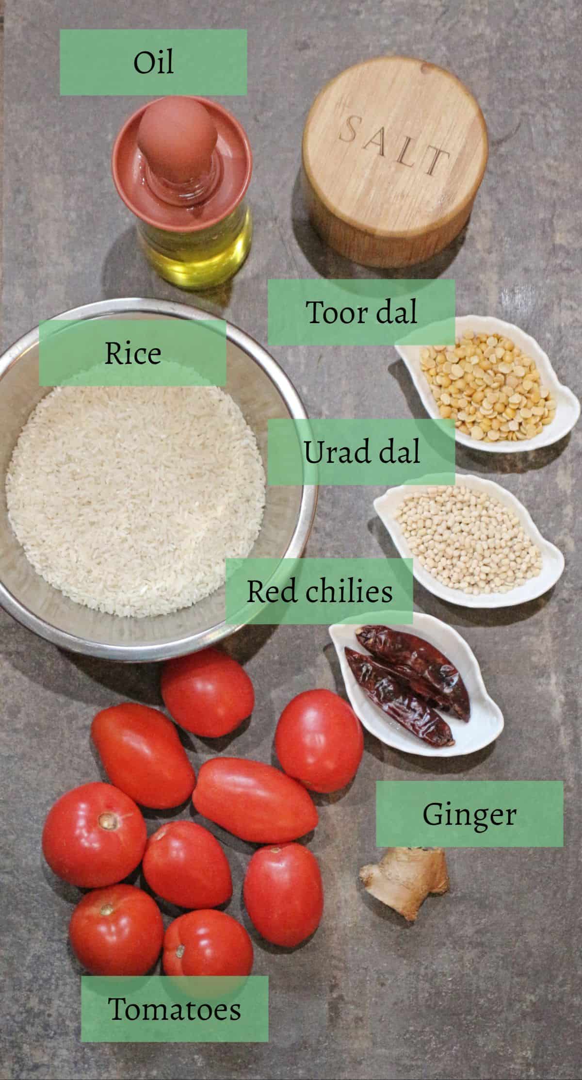 ingredients needed to make tomato dosa