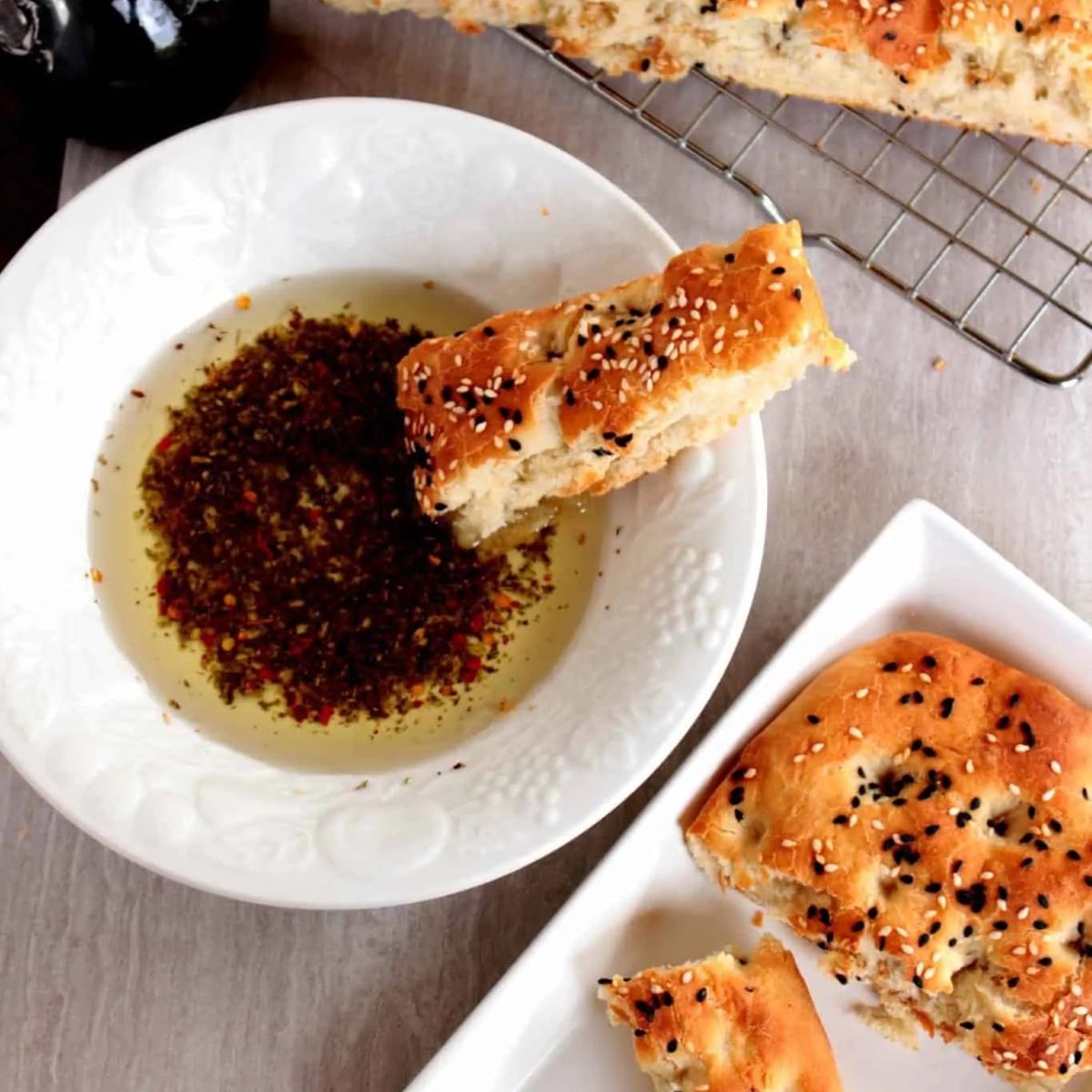 Garlic and Herb Bread Dipping Oil - The Chunky Chef
