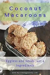 coconut macaroons in a tin with text