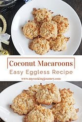 collage of coconut macaroons with text