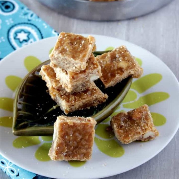 Lauki Burfi stacked in a bowl/plate - featured image