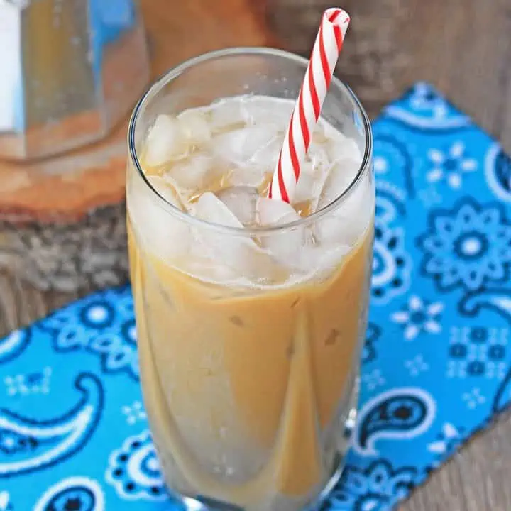 Vietnamese Iced Coffee in a glass tumbler with a straw