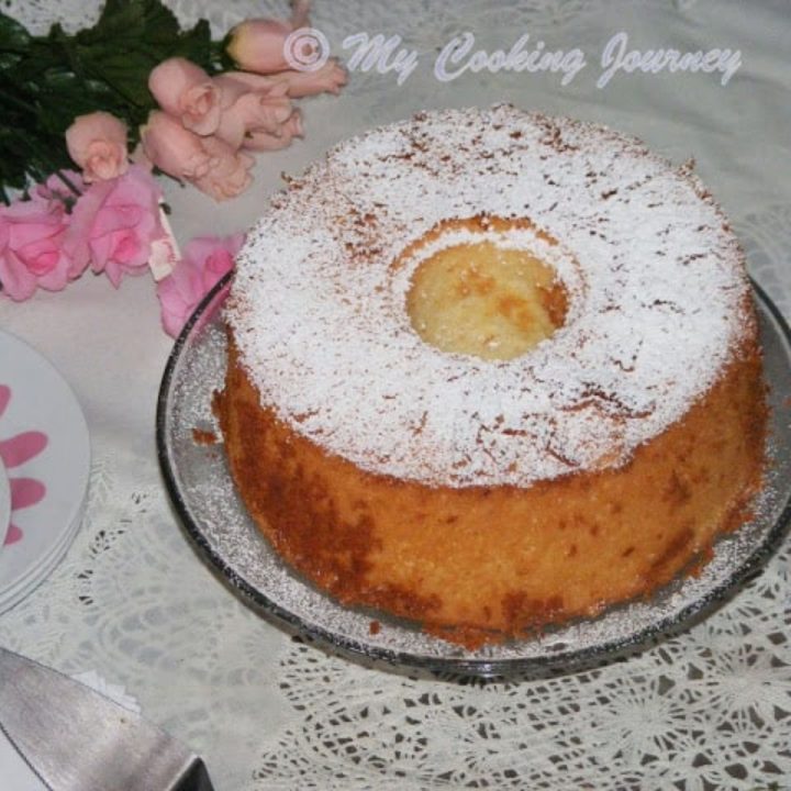 Lemon Glow Chiffon cake in a glass plate - Featured Image