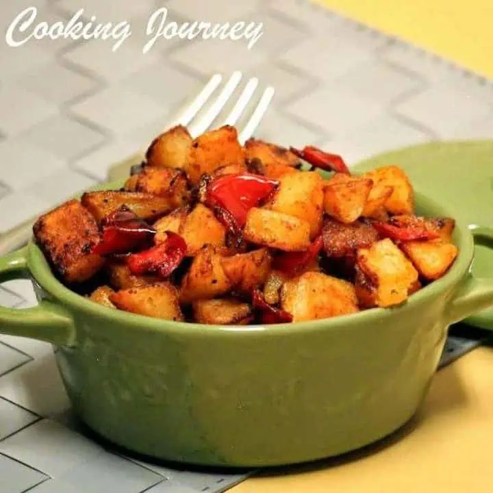 Potato Home Fries in a Green Container - Featured Image