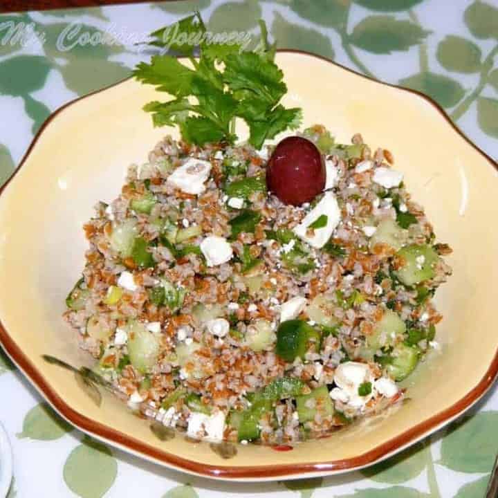 Bulgur Salad in a bowl - Featured Image