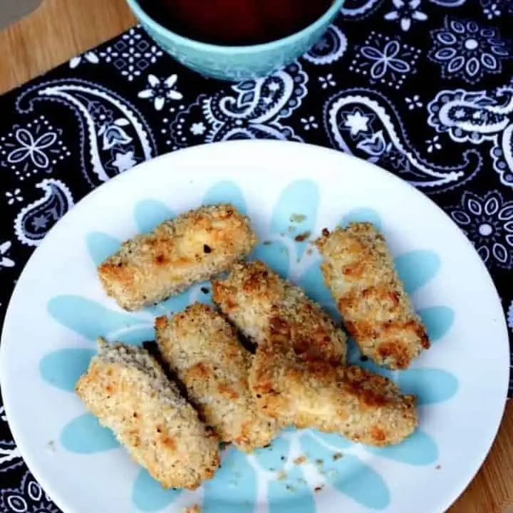 Mozzarella Sticks done the traditional way in a white plate - Featured Image