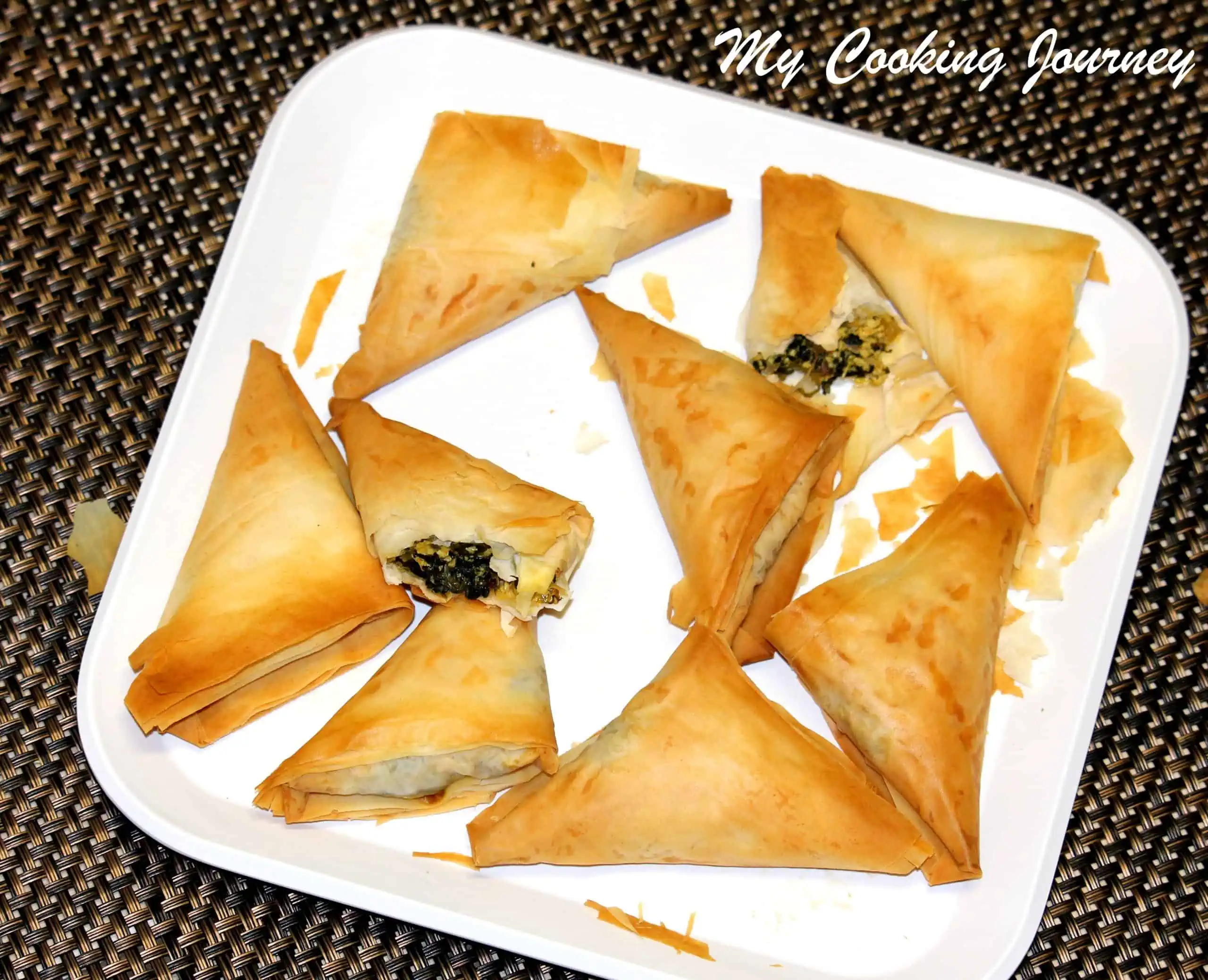 Baked Spinach and Paneer Samosa - Top View