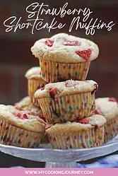 strawberry muffins with text overlay