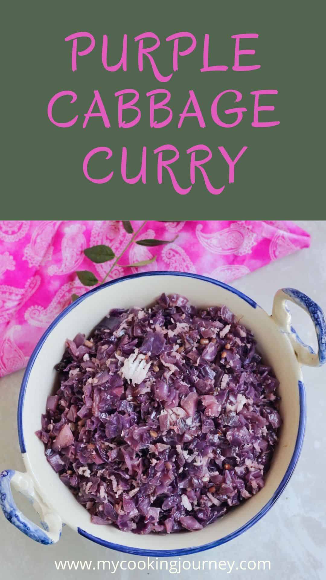 Purple Cabbage Poriyal | Cabbage Curry With Coconut