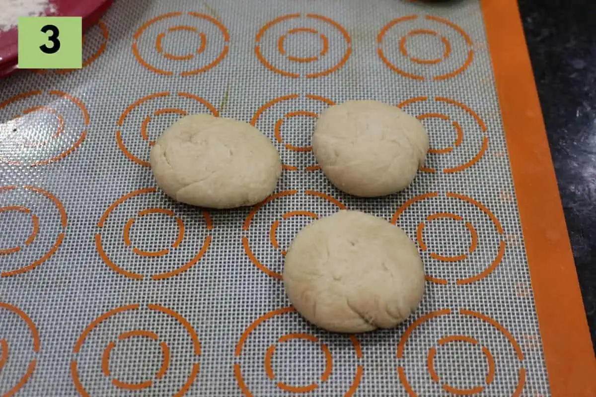 whole wheat flour dough balls.