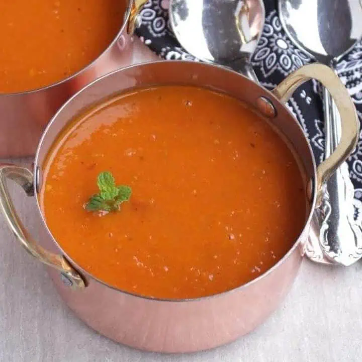 Roasted Tomato Soup in a bowl - Featured Image