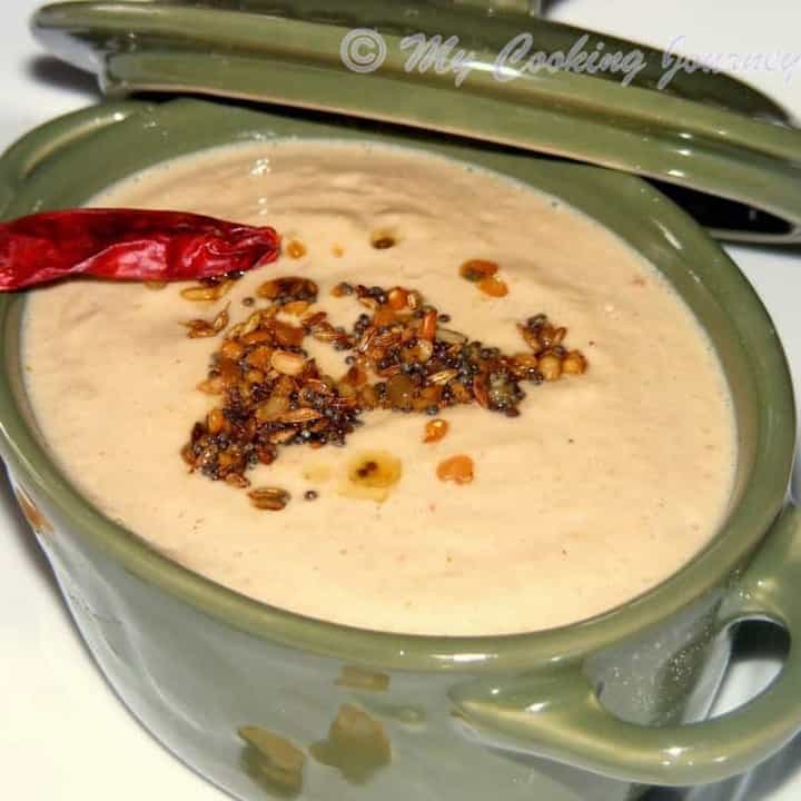 Peanut Chutney Version 2 in a bowl - Featured Image